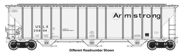Walthers HO 920-106176 - Proto - 55' Evans 4780 Covered Hopper "Armstrong" #20813 (USLX)
