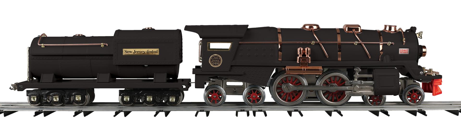 MTH 10-1349-1 - Tinplate 400E Steam Engine "New Jersey Central" w/ Brass & PS3 (Black)