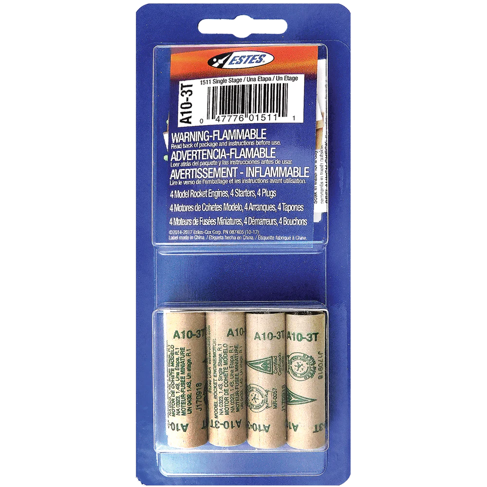 Estes 1511 - A10-3T Engines (4 Pack)