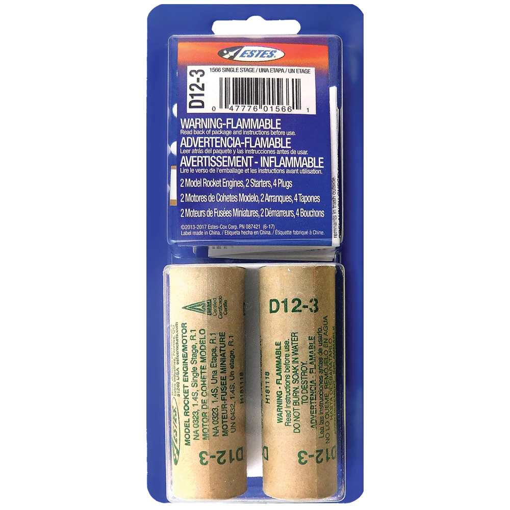 Estes 1566 - D12-3 Engines (2 Pack)