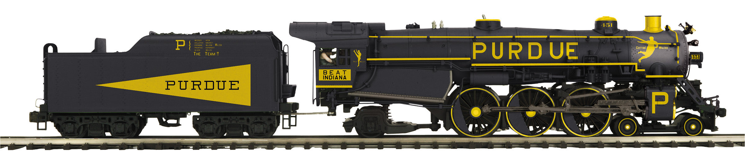MTH 20-3931-1 - 4-6-2 P47 Baldwin Pacific Steam Engine "Monon" #451 w/ PS3 (Purdue University) - Custom Run for MrMuffin'sTrains