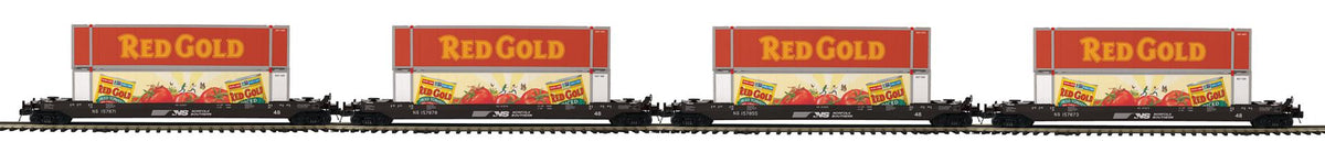 MTH 20-92438 - Premier - Husky Stack Car "Norfolk Southern" (4-Car) - Custom Run for MrMuffin'sTrains