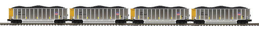 MTH 20-92445 - Premier - Coalporter Hopper Car Set "Union Pacific" (4-Car) Set 1