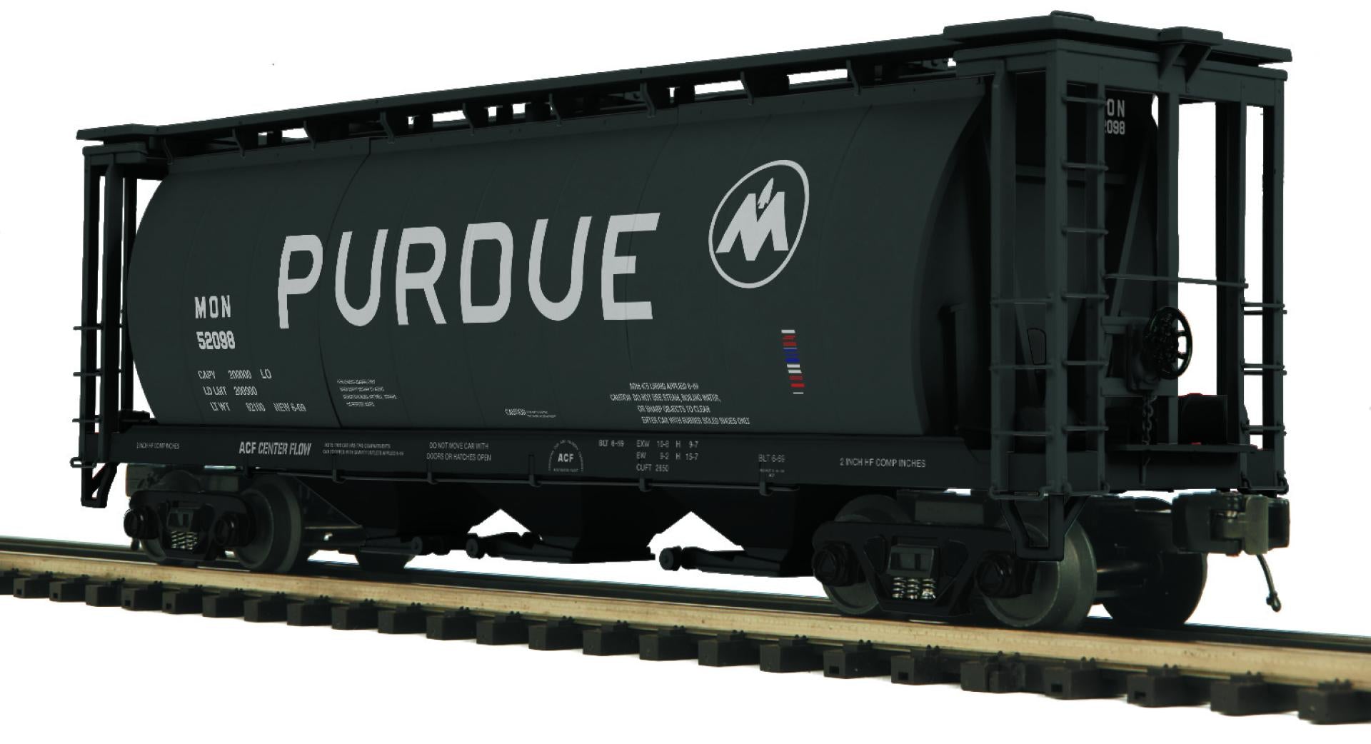 MTH 20-96889 - 3-Bay Cylindrical Hopper Car "Monon” #52098 (Purdue) - Custom Run for MrMuffin'sTrains