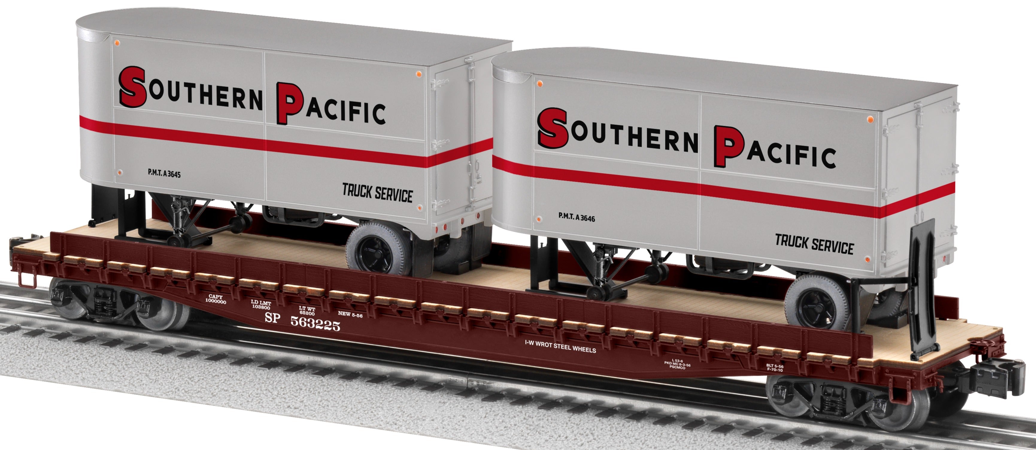 Lionel 2426740 - 50' Flatcar "Southern Pacific" w/ 20' Trailers #563225