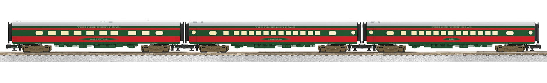 Lionel 2427440 - 18" Aluminum Passenger Car "North Pole Central" (3-Car)