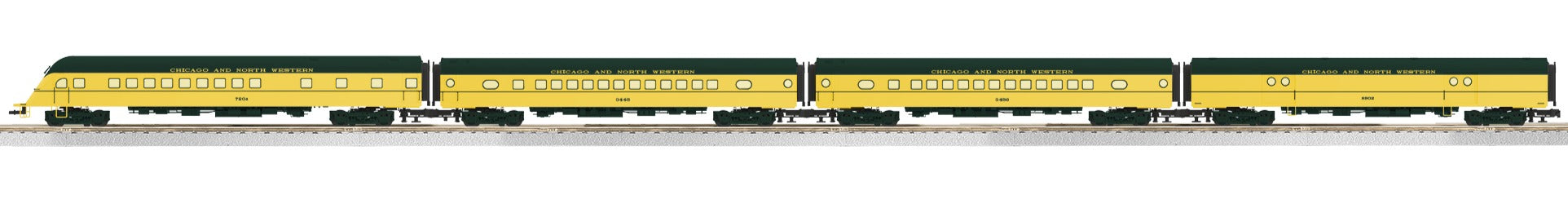 Lionel 2427460 - 18" Aluminum Passenger Car "Chicago & North Western" (4-Car)