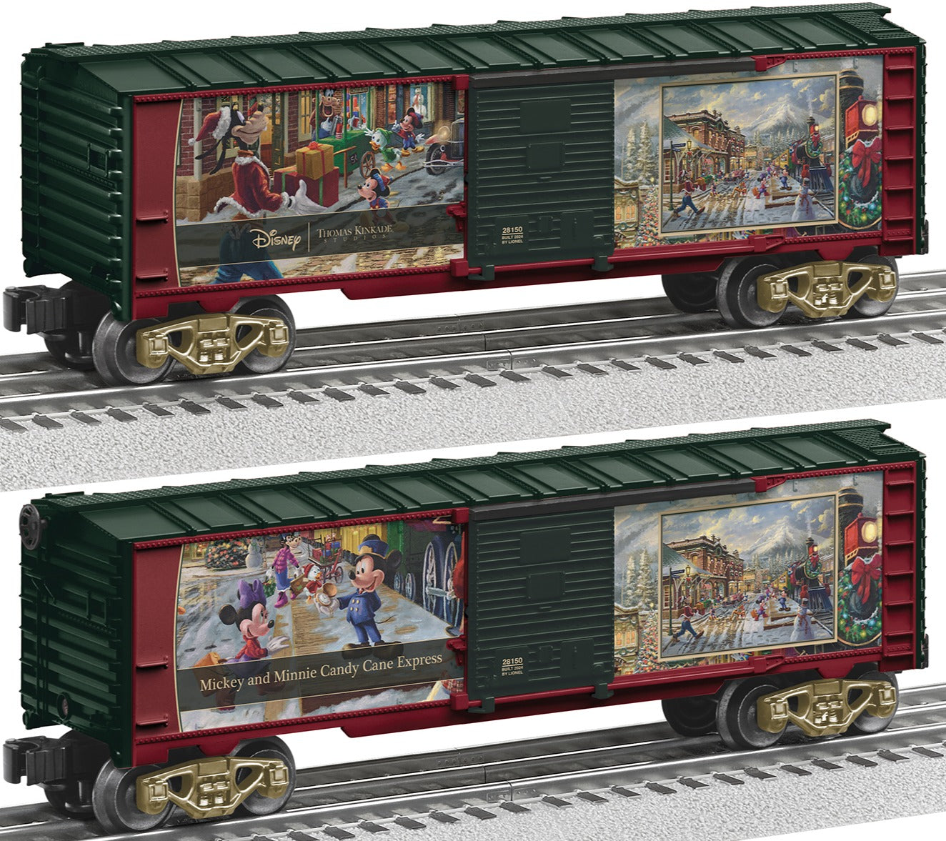 Lionel 2428150 - Thomas Kinkade / Disney - Mickey & Minnie Candy Cane Express Boxcar