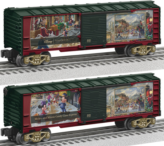 Lionel 2428150 - Thomas Kinkade / Disney - Mickey & Minnie Candy Cane Express Boxcar - MrMuffin'sTrains