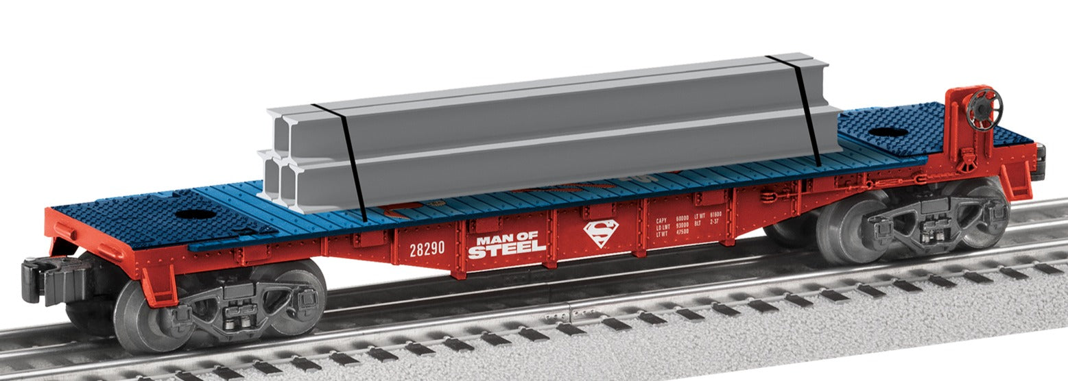 Lionel 2428290 - DC Comics - Superman Man of Steel Flatcar w/  i-Beam Load