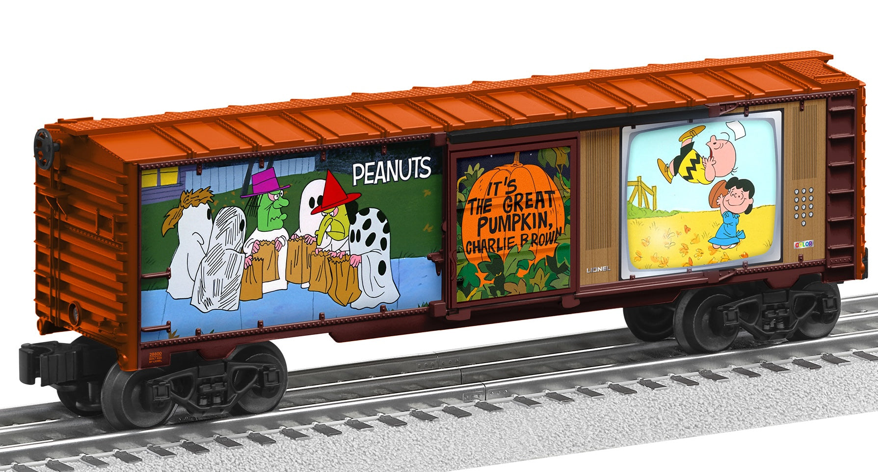 Lionel 2528800 - PEANUTS - 75th Anniversary Illuminated TV Boxcar "It's The Great Pumpkin Charlie Brown"