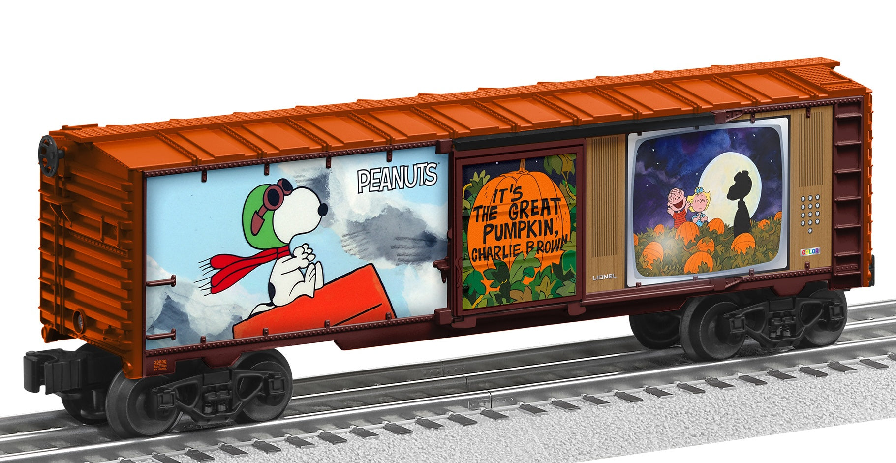 Lionel 2528800 - PEANUTS - 75th Anniversary Illuminated TV Boxcar "It's The Great Pumpkin Charlie Brown"