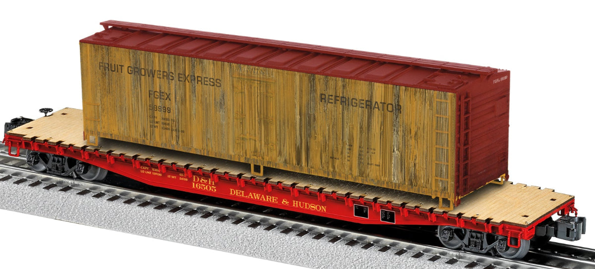 Lionel 2626160 - PS-4 Flatcar "Delaware & Hudson" #16505 w/ Woodside Reefer Load