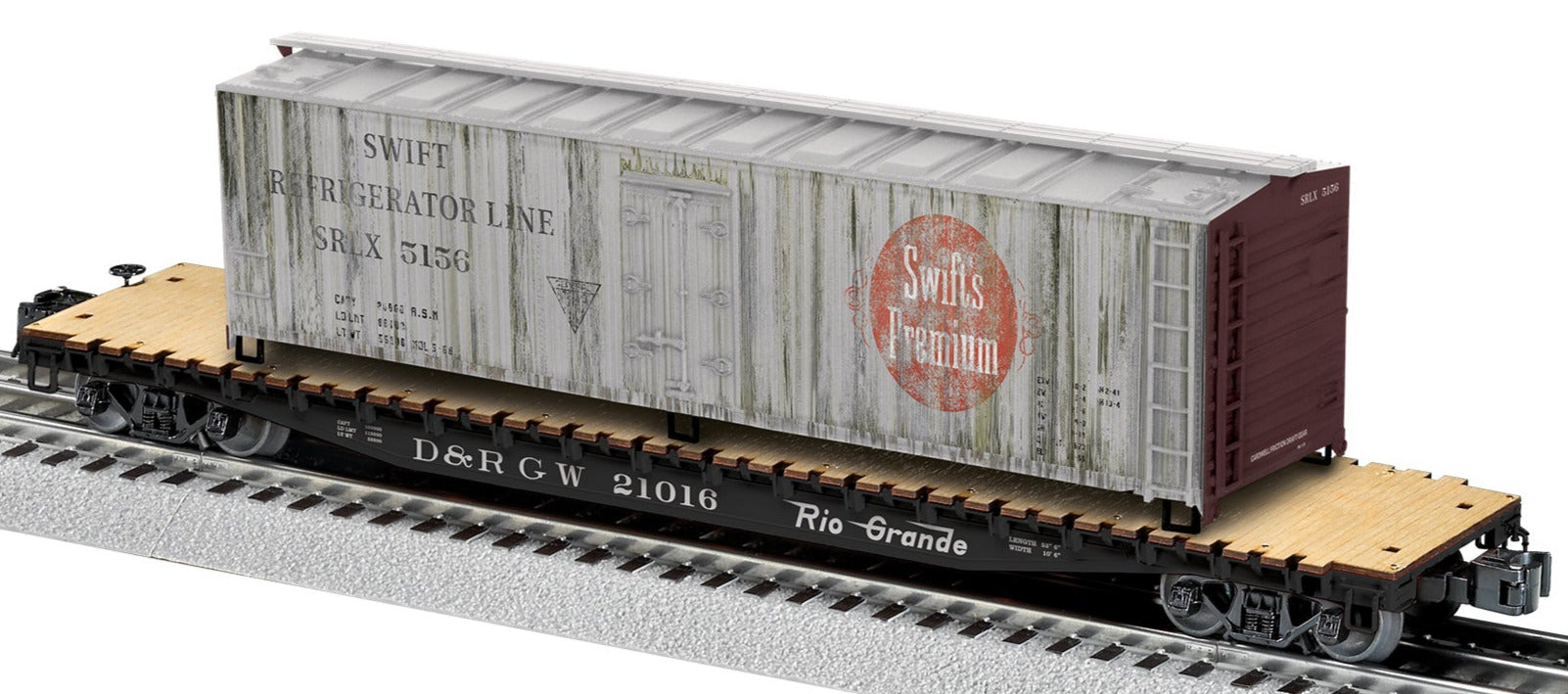 Lionel 2626170 - PS-4 Flatcar "Rio Grande" #21016 w/ Woodside Reefer Load