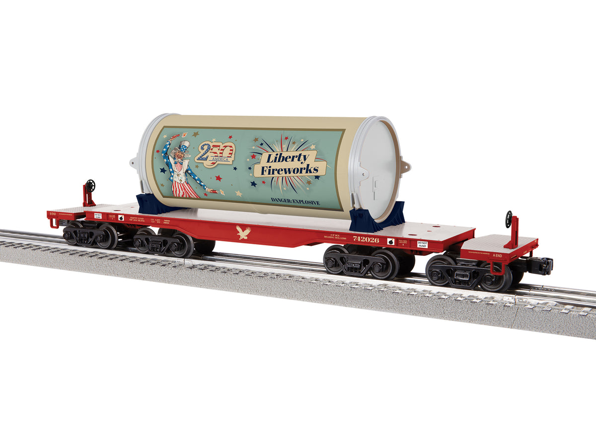Lionel 2626710 - 250th Anniversary Heavy Duty Flatcar "U.S. America" w/ Load #742026
