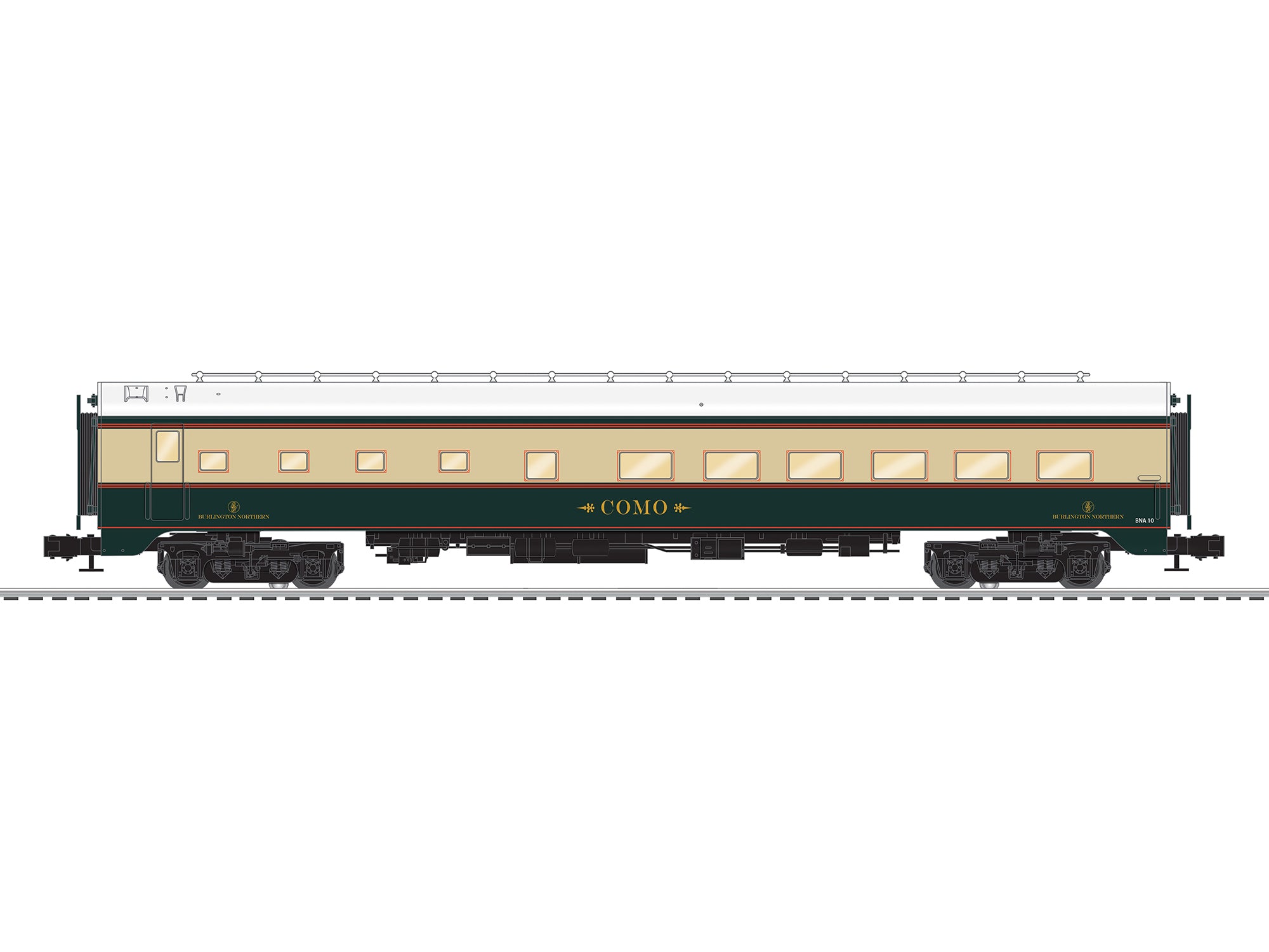 Lionel 2627280 - 18" Aluminum StationSounds Diner "Burlington Northern"