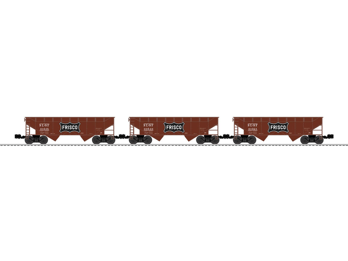 Lionel 2642225 - 2-Bay AAR Hopper Car "Frisco" (3-Car) Oxide - MrMuffin'sTrains