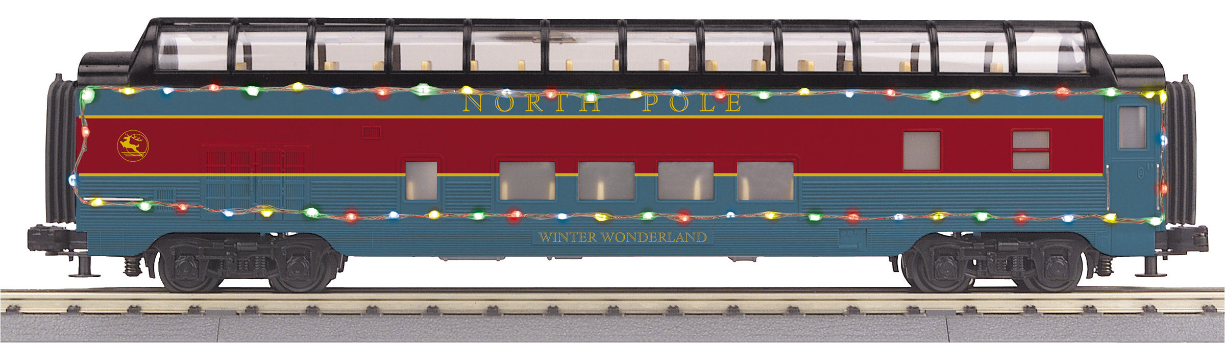 MTH 30-68273 - 60’ Full Length Vista Dome Car "North Pole" w/ LED Lights