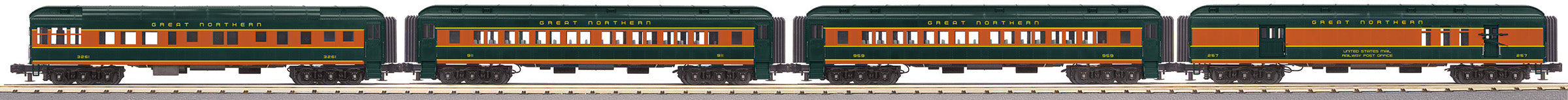 MTH 30-69360 - 60' Madison Passenger Set "Great Northern" (4-Car)