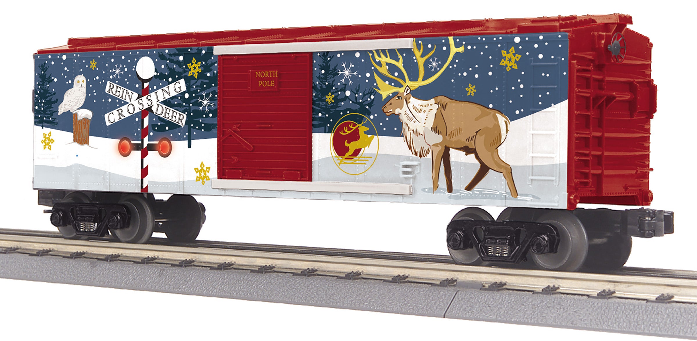 MTH 30-71196 - 40' Box Car "North Pole" #2024 w/ Blinking LEDs