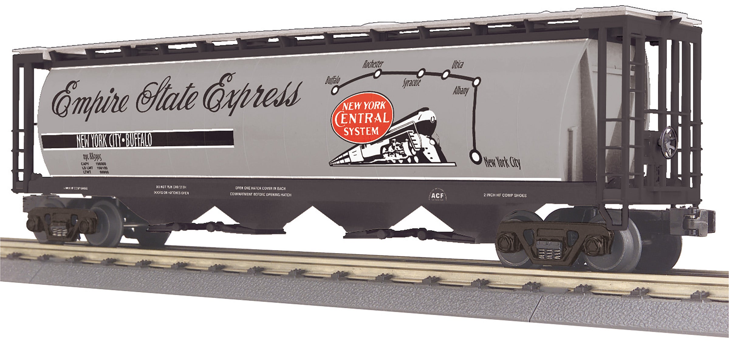 MTH 30-75733 - 4-Bay Cylindrical Hopper Car "New York Central" #885905 (Map)