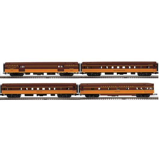 Atlas O 3001952 - Premier - 70' Streamlined Passenger Car Set "Illinois Central" (4-Car) - MrMuffin'sTrains