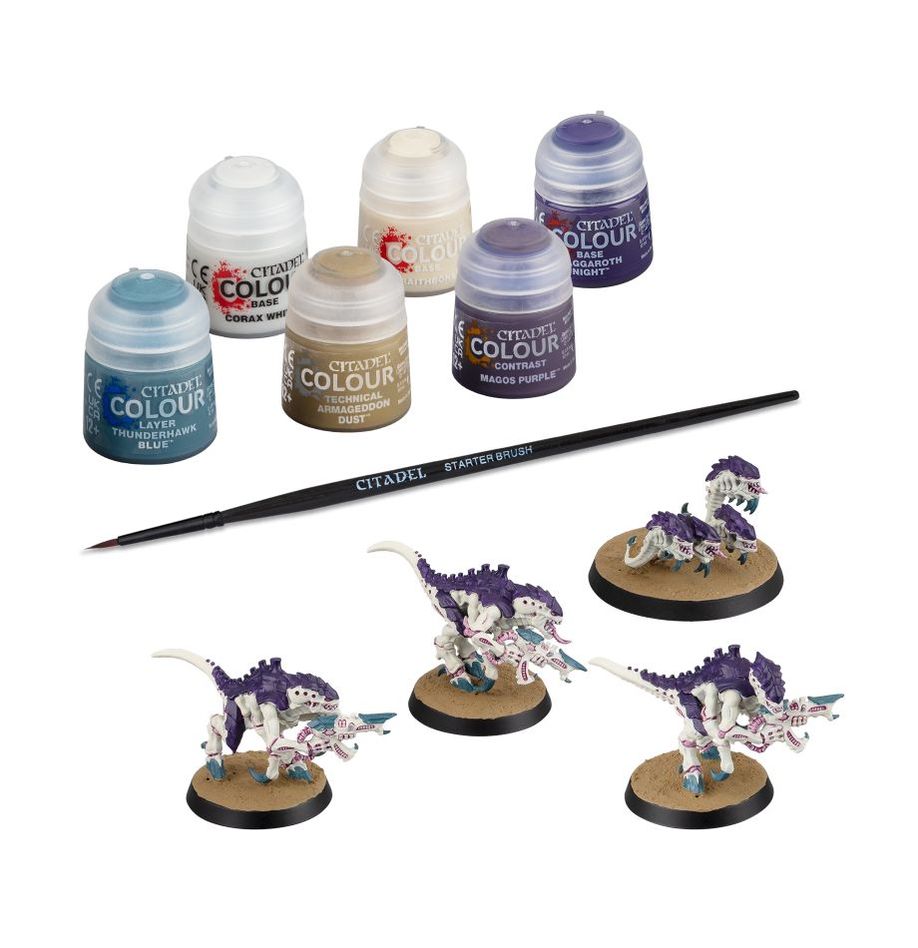 Games Workshop 60-13 - Warhammer 40,000 - Tyranids: Termagants & Ripper Swarm + Paint Set