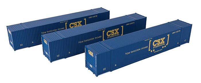 Walthers HO 949-18501 - SceneMaster - 53' Corrugated Container "CSX" (3 Pack)