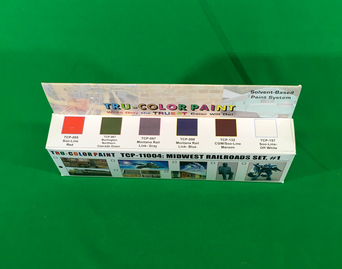 Tru-Color Paint TCP-11004 - Midwest Railroads Set #1 (Solvent-Based Paint)