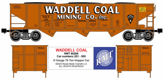Ready Made Trains RMT-66286 - 70 Ton 3-Bay Coal Hopper Car "Waddell"