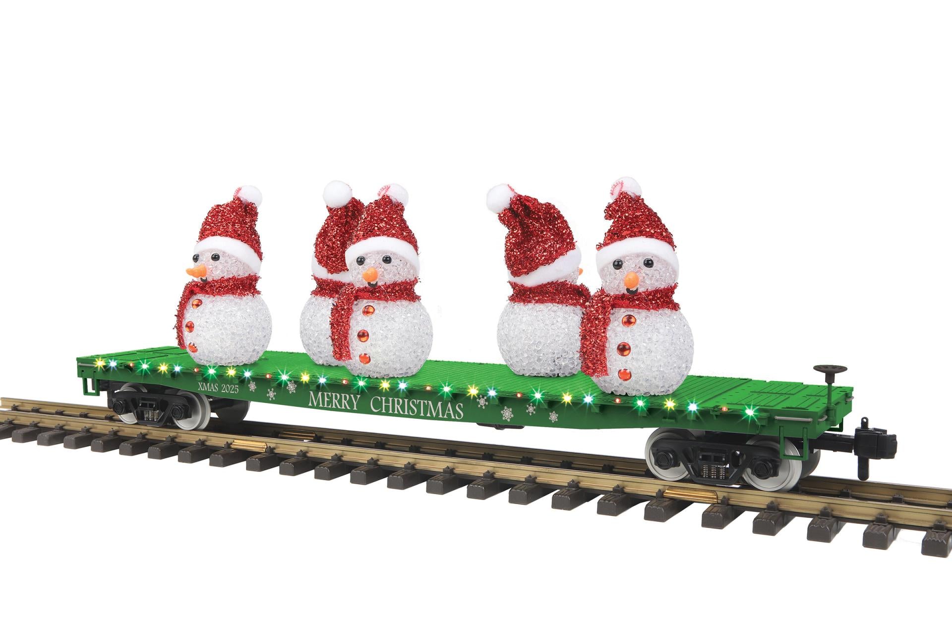 MTH 70-76077 - Flat Car "Christmas" #2025 w/ Lighted Snowmen