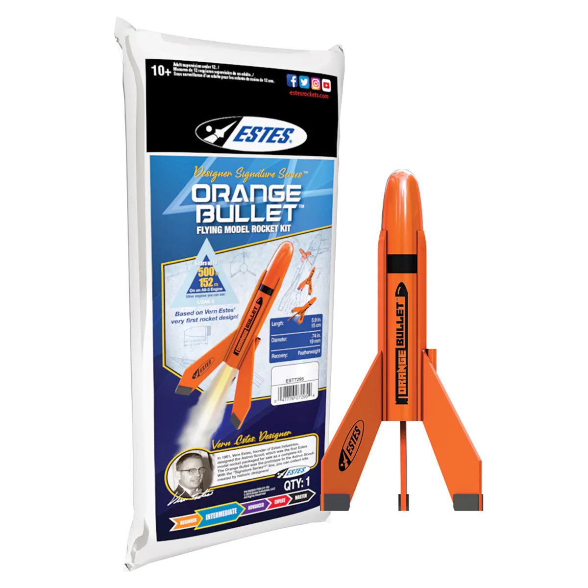 Estes 7295 - Intermediate - Orange Bullet Rocket Kit