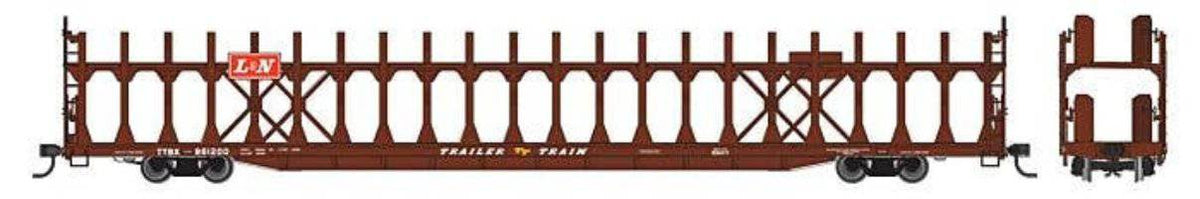 Walthers HO 910-8042 - Mainline - 89' Flatcar w/ Bi-Level Open Auto Rack "Louisville & Nashville" #961202