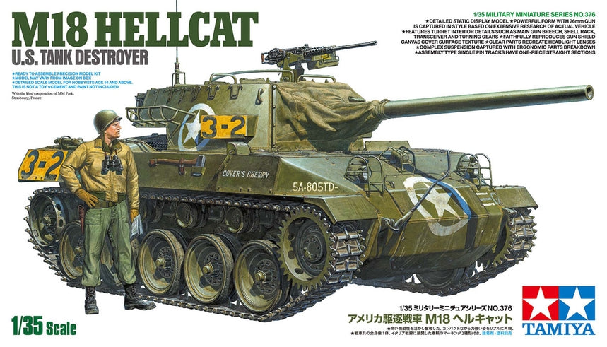 Tamiya 35376 - U.S. Tank Destroyer M18 Hellcat - 1/35 Scale Model Kit