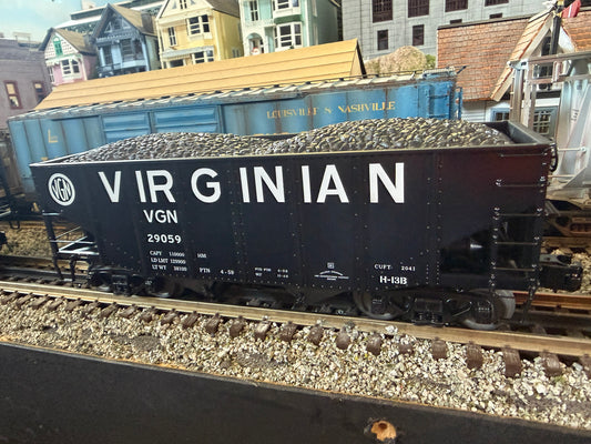 MTH 20-92419 - Premier - 2-Bay Fish Belly Hopper Car Set "Virginian" (6-Car) Set 2 - Custom Run for MrMuffin'sTrains