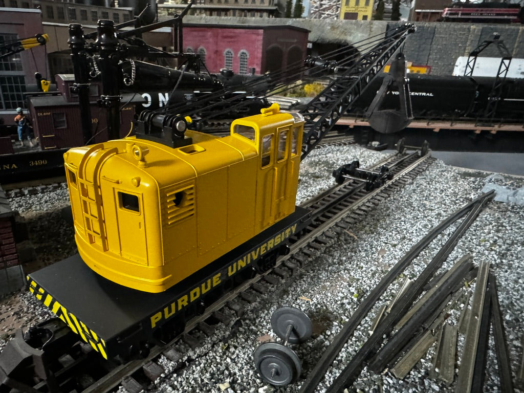 MTH 30-79665PU - American Crane Car "Purdue" - Custom Run for MrMuffin'sTrains