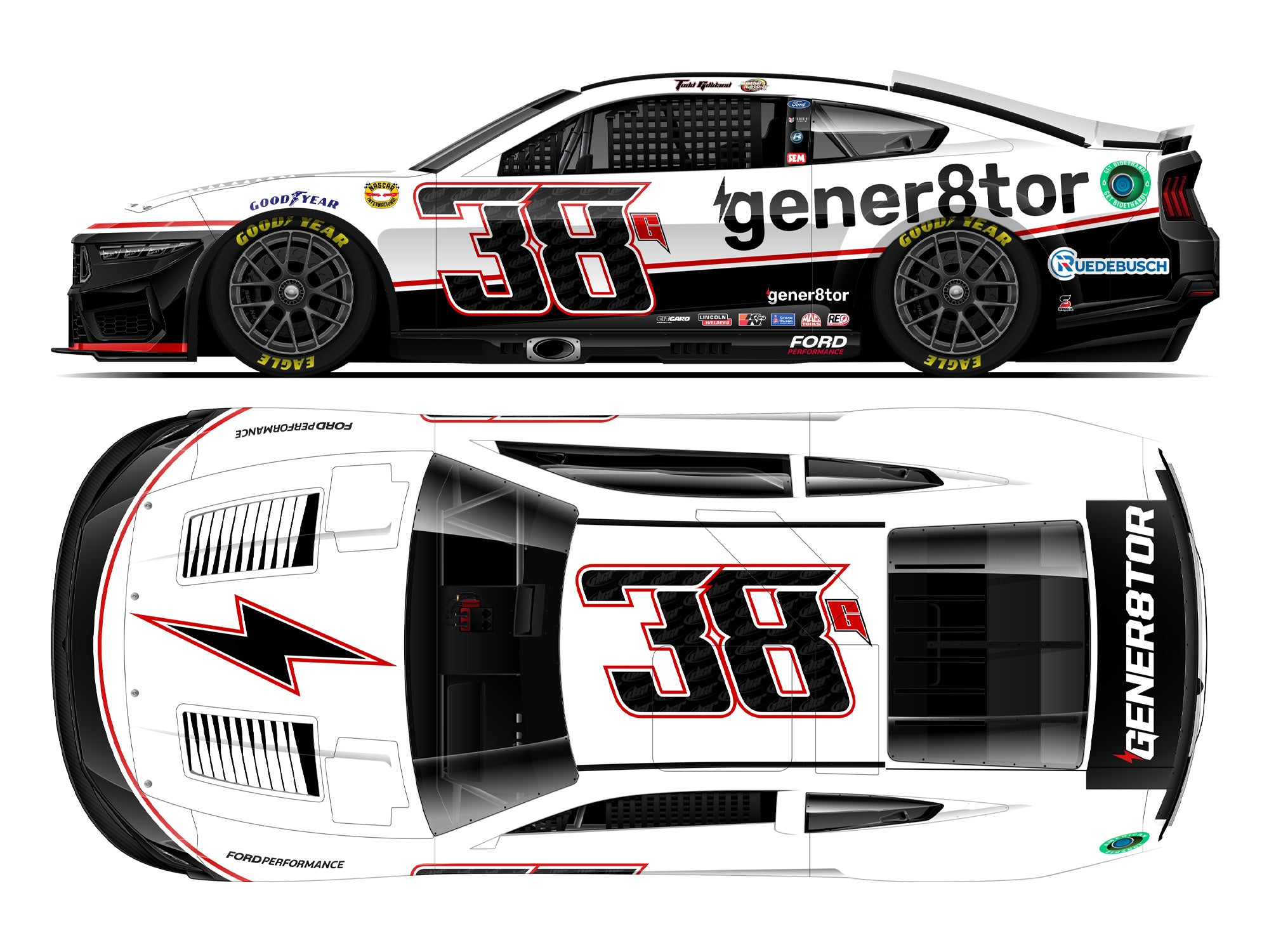 Lionel Racing - NASCAR Cup Series 2024 - Todd Gilliland - #38 Gener8tor Throwback