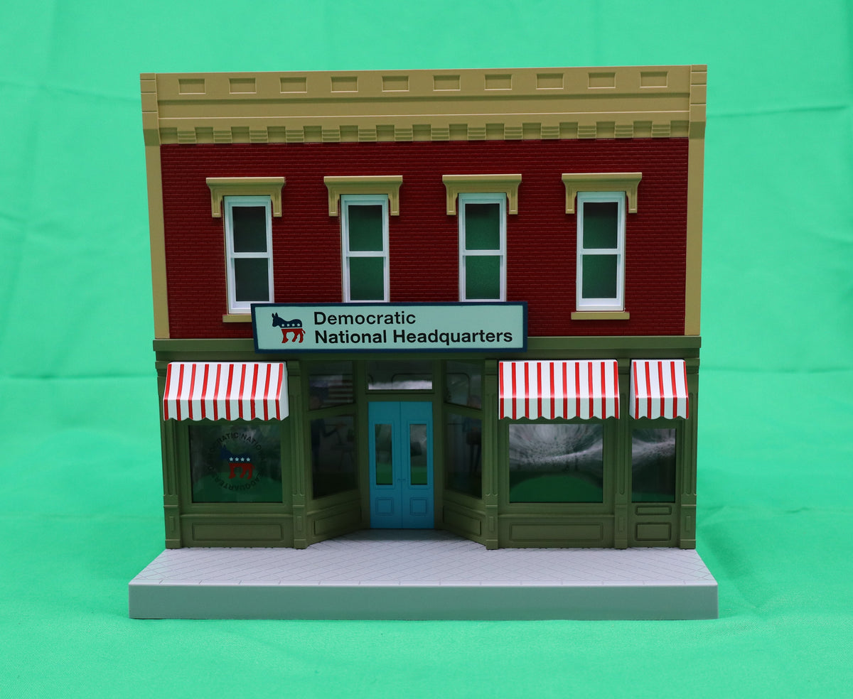 MTH 30-90688 - 2-Story City Building 1 "Democratic National Committee" w/ LEDs - MrMuffin'sTrains