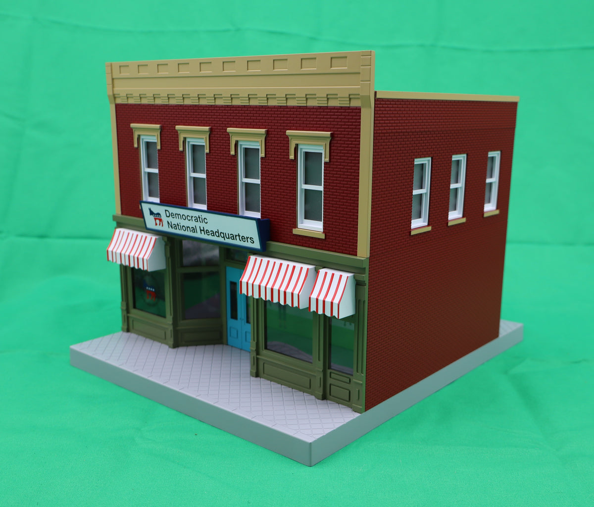 MTH 30-90688 - 2-Story City Building 1 "Democratic National Committee" w/ LEDs - MrMuffin'sTrains
