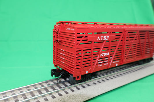 MTH 20-94729 - Premier - Steel Sided Stock Car "Santa Fe" - MrMuffin'sTrains
