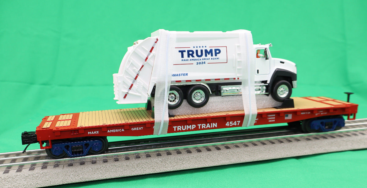 MTH 20-95796 - Flat Car  "Donald J. Trump" #4547 w/ Garbage Truck