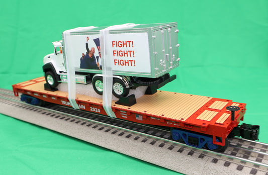 MTH 20-95803 - RailKing - Flat Car "Donald J. Trump" #2024 w/ Box Truck