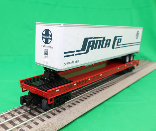 MTH 20-95704 - Premier - Flat Car "Santa Fe" w/ 48' Trailer