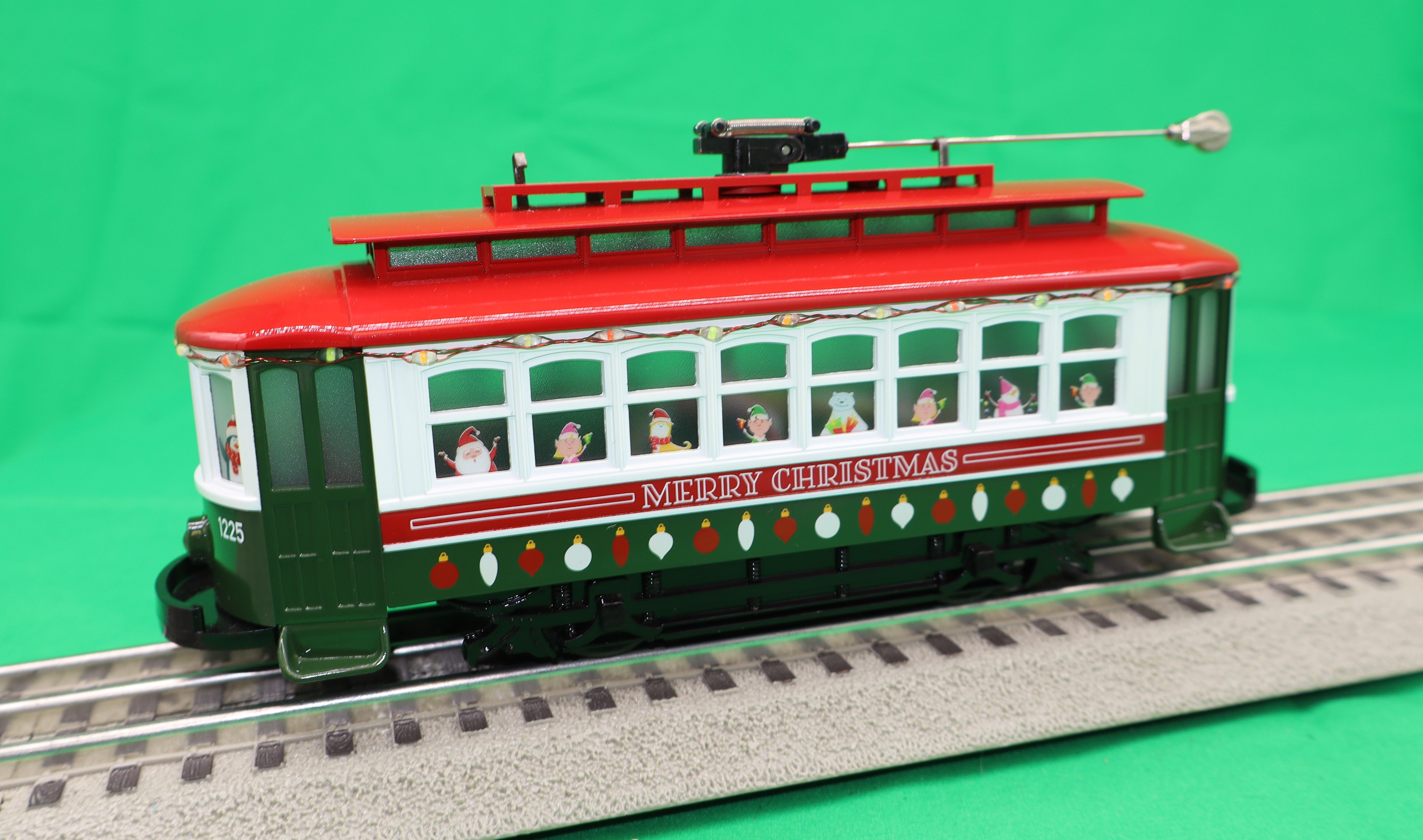 MTH 30-5254 - Bump-n-Go Trolley "Christmas" #1225 w/ LED Lights