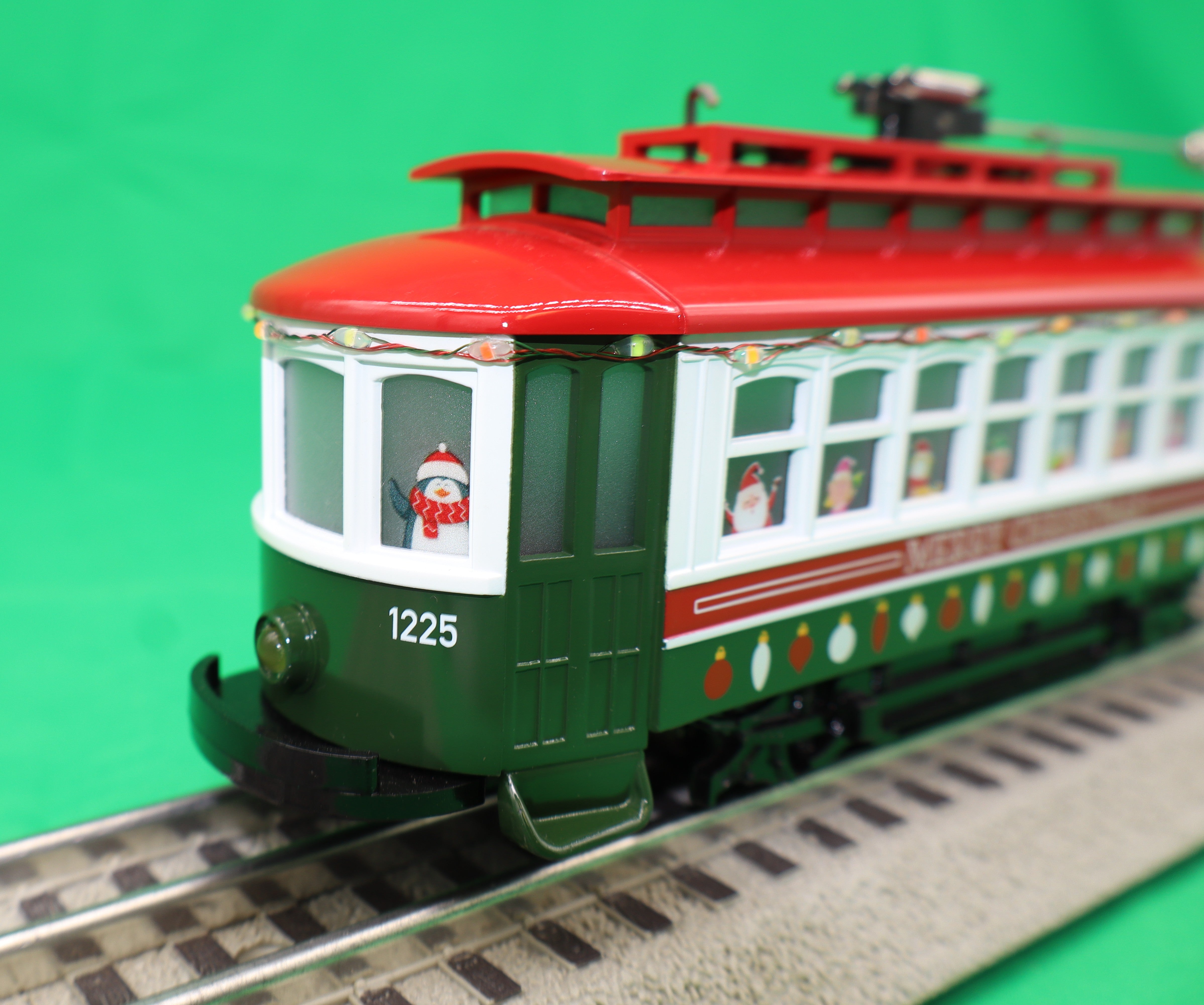 MTH 30-5254 - Bump-n-Go Trolley "Christmas" #1225 w/ LED Lights