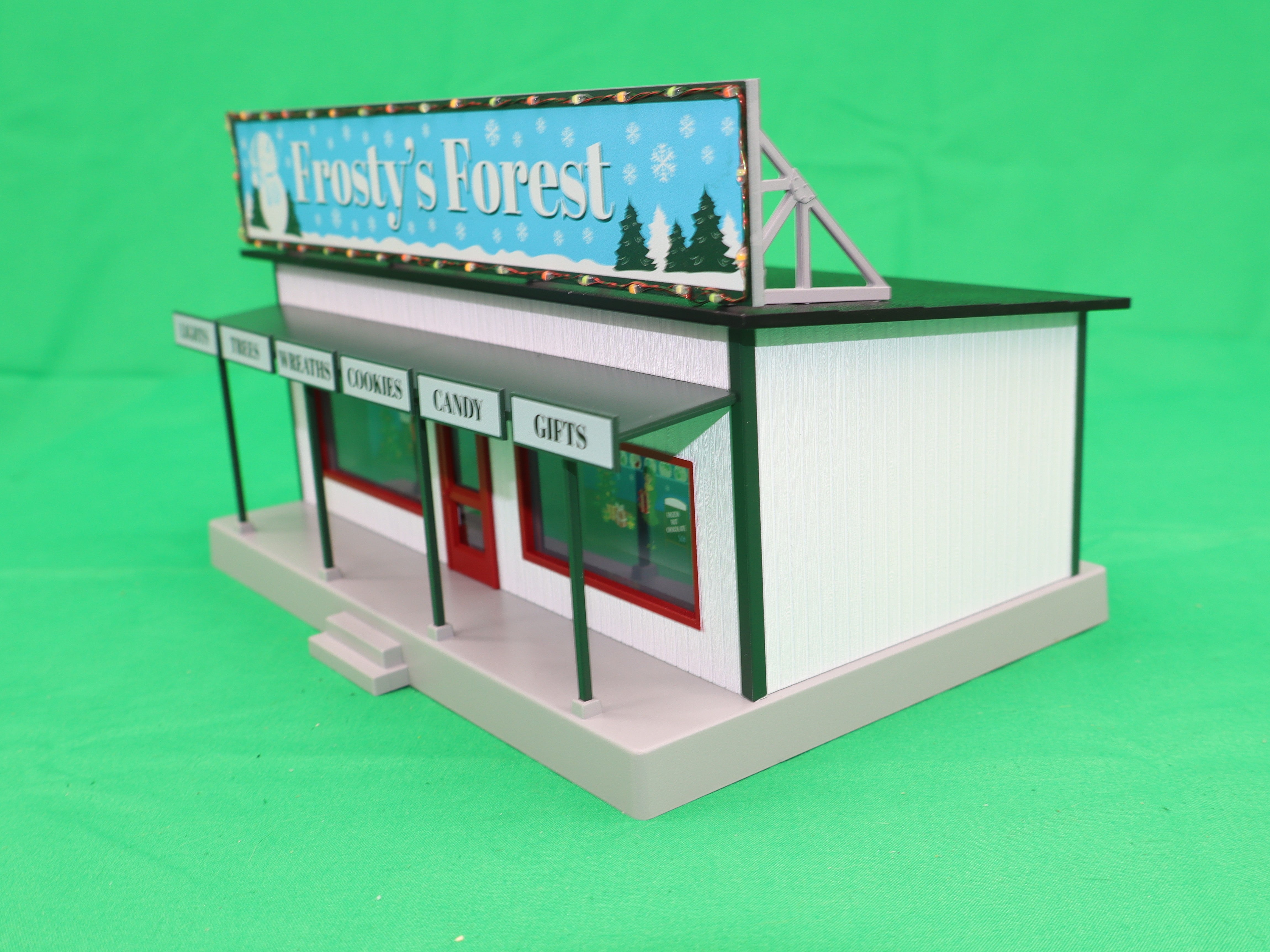 MTH 30-90737 - Road Side Stand "Frosty's Forest" w/ Operating Christmas Lights