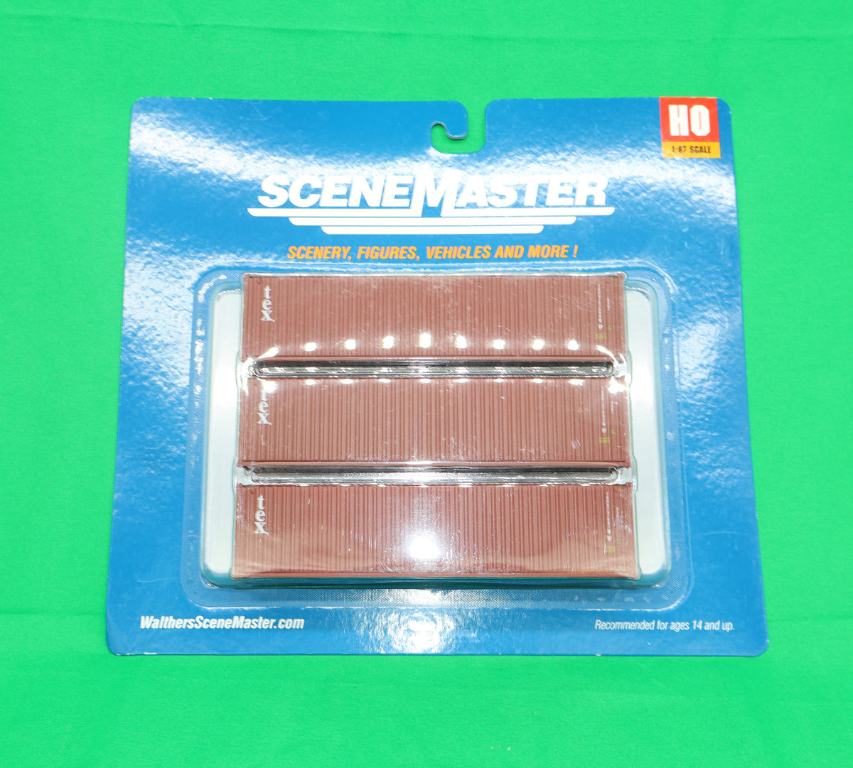 Walthers HO 949-18255 - SceneMaster - 40' Hi Cube Corrugated Container "TEX" (3 Pack)