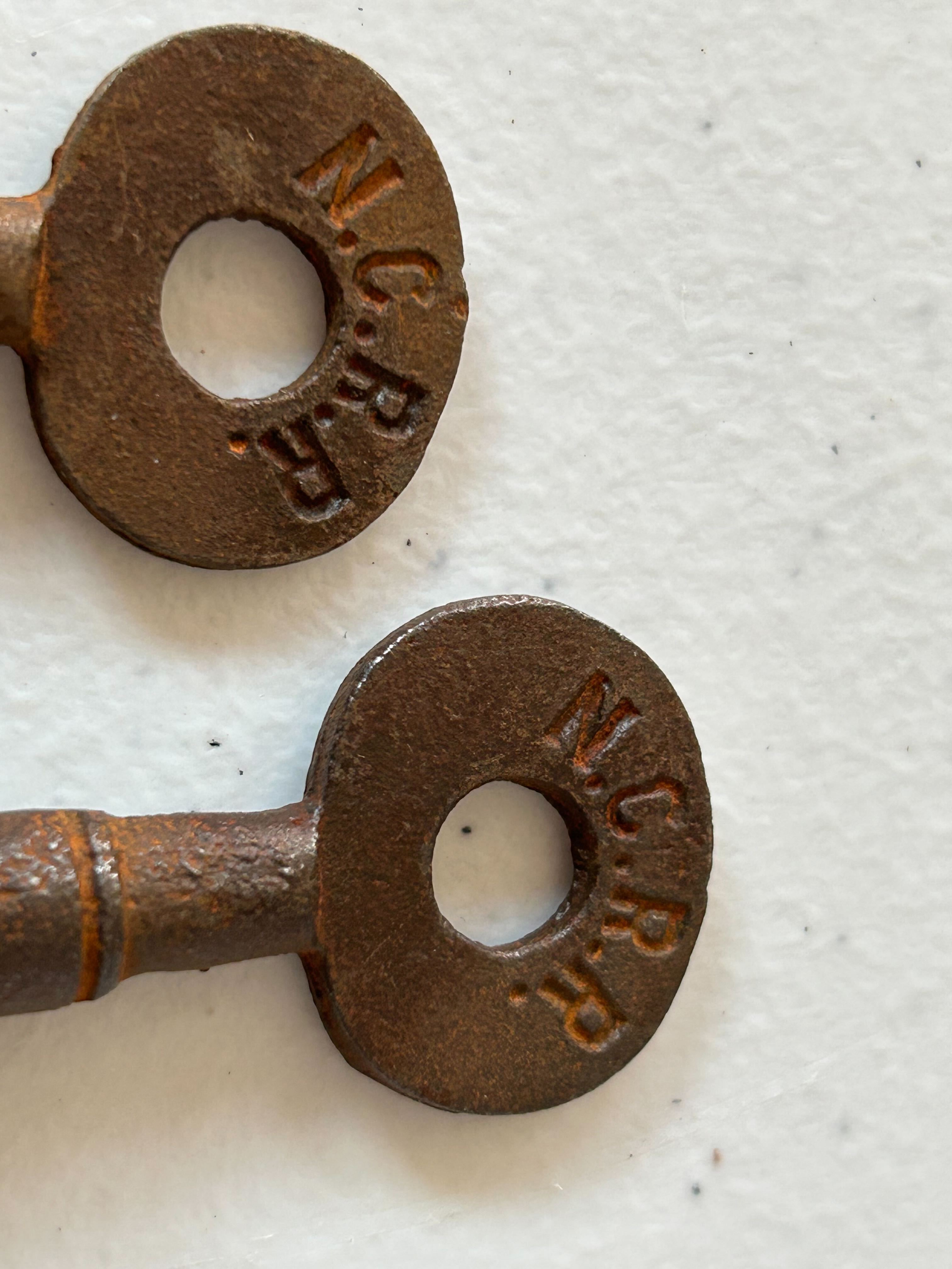 North Carolina Railroad Cast Iron Railroad Keys-Set of 2-Second hand-M6925