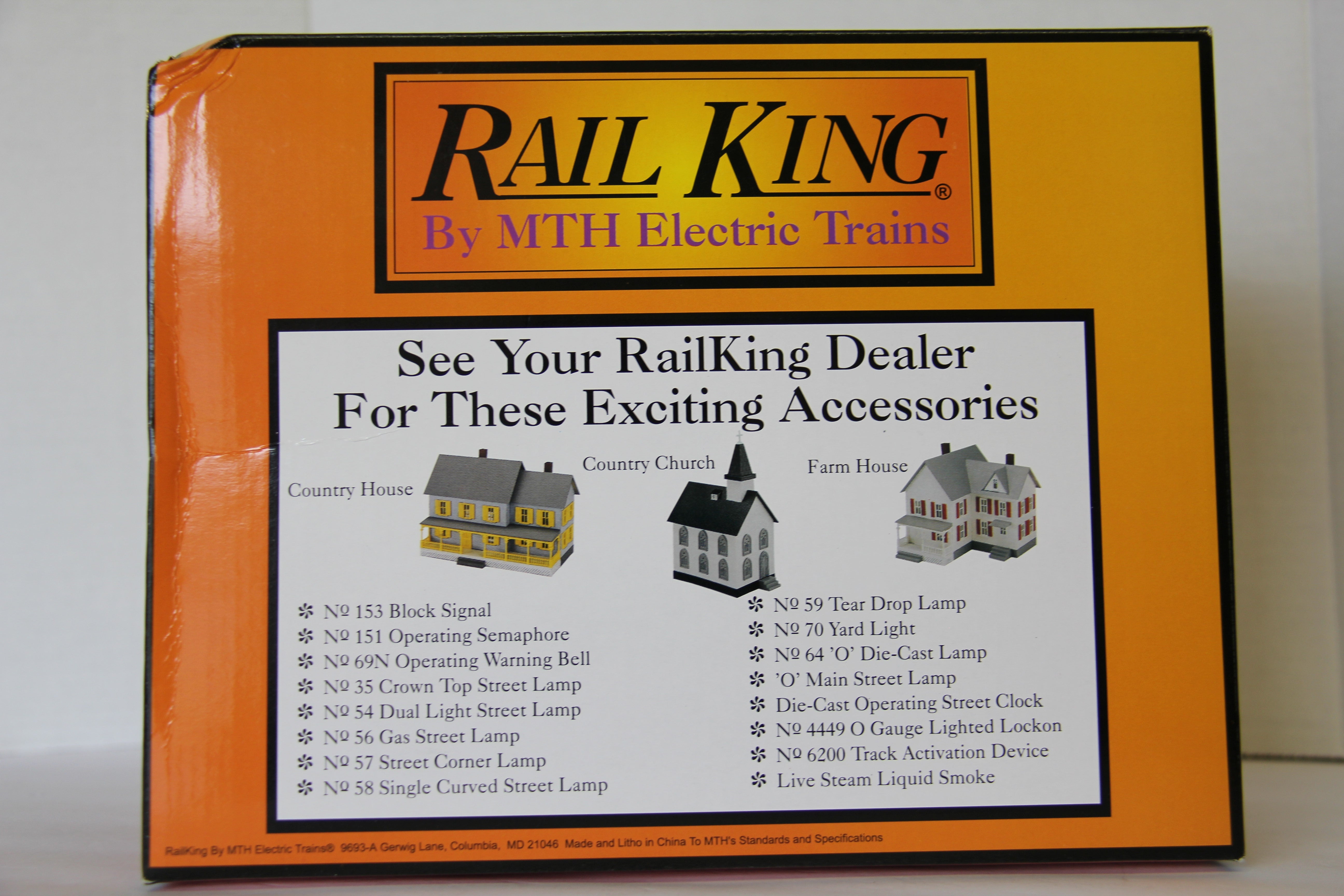 Rail King 30-9001 Country House (Gray w/ Yellow Shutters)-Second hand-M6862
