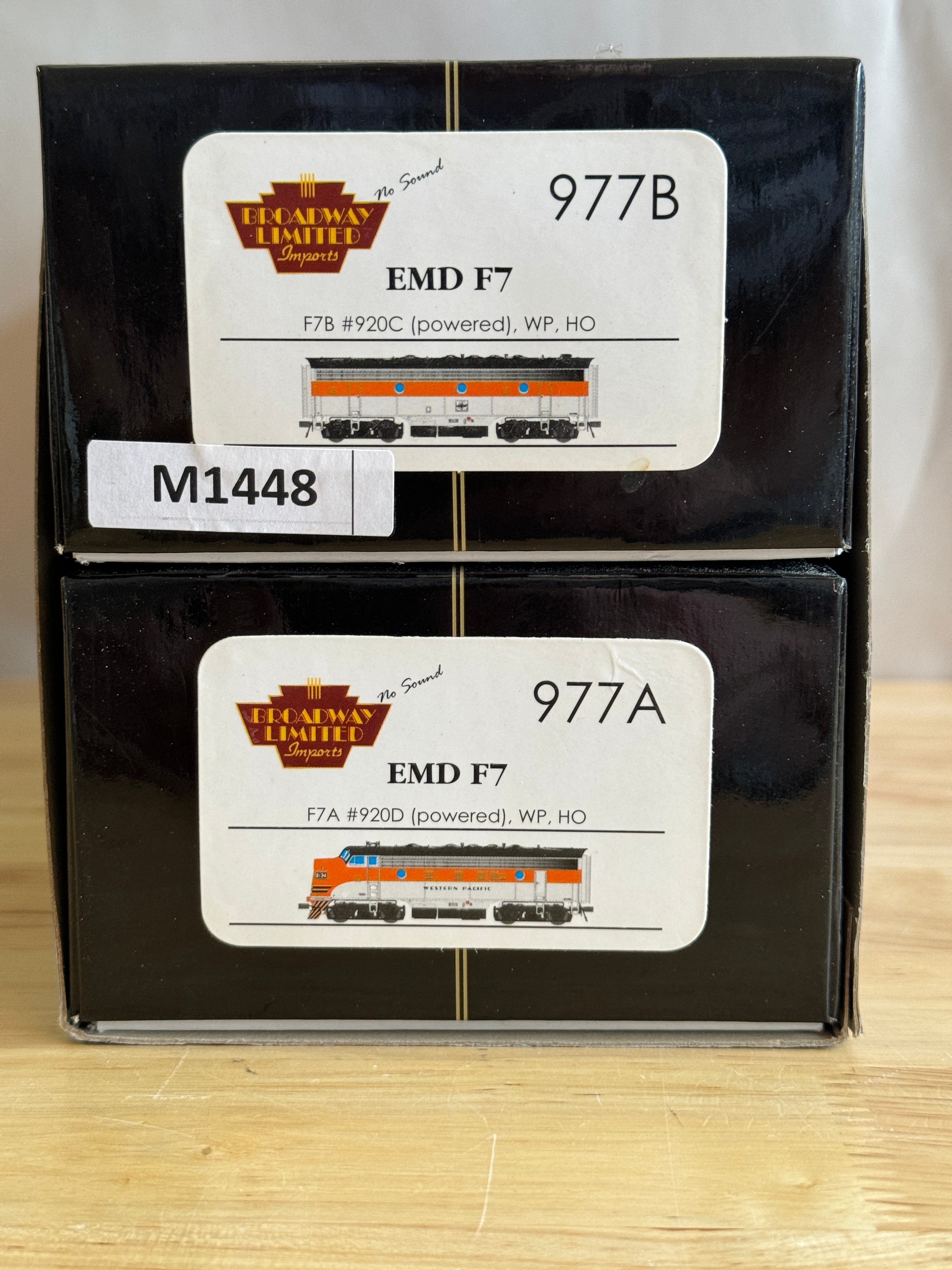 Broadway Limited Imports HO Scale "Western Pacific" EMD F7 A/B Set #920C #920D-Second hand-M1448